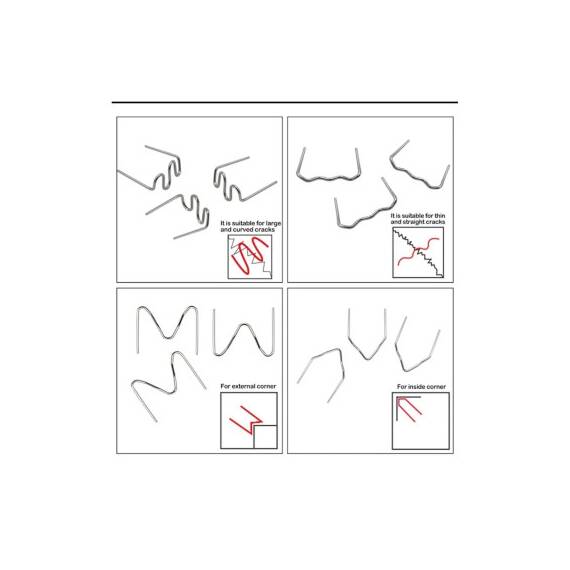 Set 100 cleme pentru pistol reparat plastic 0.8mm otel inoxidabil Cod: K18028-13 - 2- Roveli