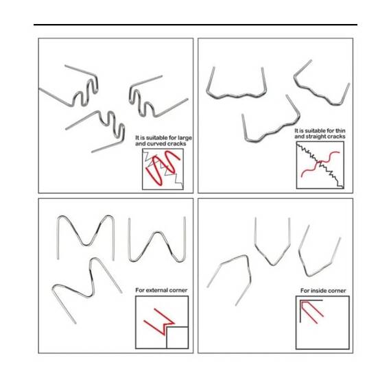 Set 100 cleme tip M pentru pistol de reparat obiecte din plastic 0.6mm  Cod: K18028-3 - 3- Roveli