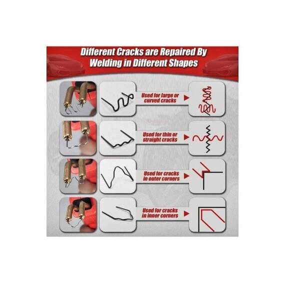 Set 100 cleme pentru pistol reparat plastic 0.6mm otel inoxidabil Cod: K18028-11 - 3- Roveli