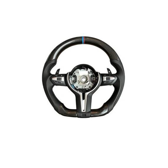 Volan sport piele si carbon  compatibil cu modelele BMW Seria 1 F20,F21 Seria 2 F22,F23,F45,F87 Seria 3 F30,F31,F34 Seria 4 F32,F33,F36,F82,F83 X5 - F15 X3 - F25 Cod: OCH-10 - - Roveli