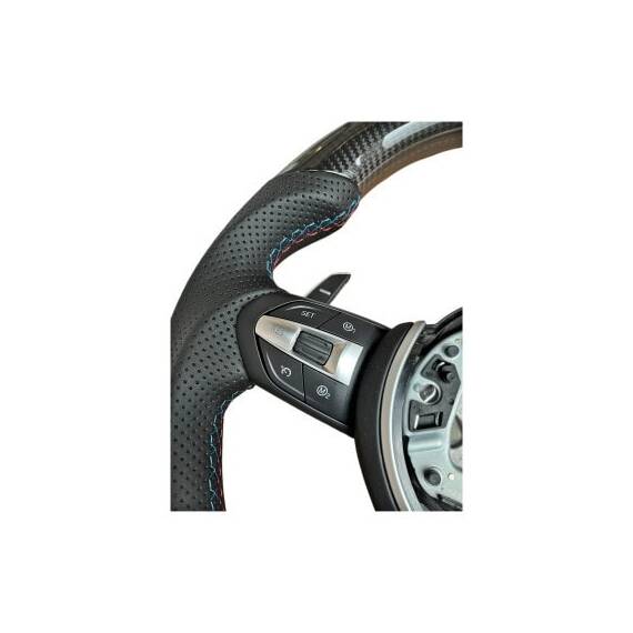 Volan sport piele si carbon  compatibil cu modelele BMW Seria 1 F20,F21 Seria 2 F22,F23,F45,F87 Seria 3 F30,F31,F34 Seria 4 F32,F33,F36,F82,F83 X5 - F15 X3 - F25 Cod: OCH-10 - 5- Roveli