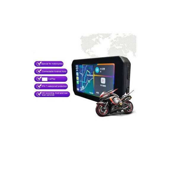 Sistem GPS moto cu DVR si camera marsarier + senzori presiune 12V cu 2 camere  Cod: CHS-C5-MOTO - 9- Roveli
