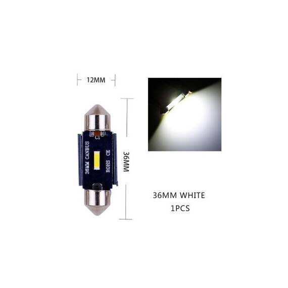 Bec sofit 36mm SMD 1860  12V  Canbus  300 lumen Lumina alba Cod: HH029 - - Roveli