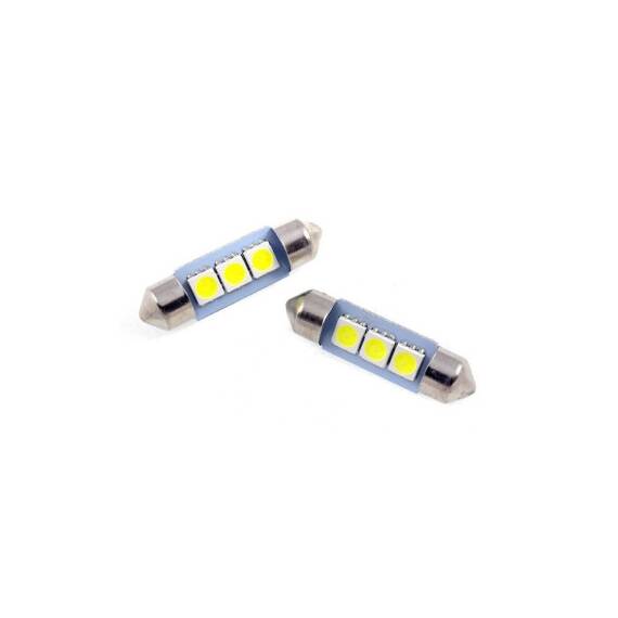 Bec sofit tip siguranta 31mm 3SMD 5050 12V  fara functie Canbus   100lumen   Lumina alba Cod: HH034 - - Roveli