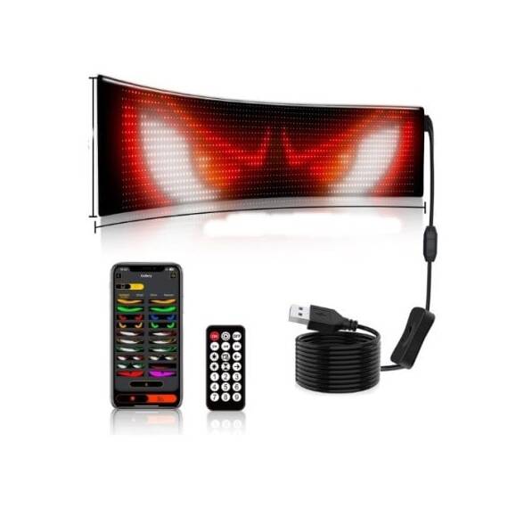 Afisaj LED programabil Eyes Devil, control Bluetooth si telecomanda, USB 5V, 192x898mm  Cod: FST-EY 1696 - - Roveli
