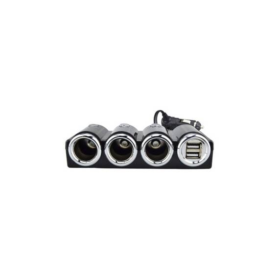 Prelungitor priza bricheta auto 3 iesiri si 2 porturi USB Cod: 1503 - 2- Roveli