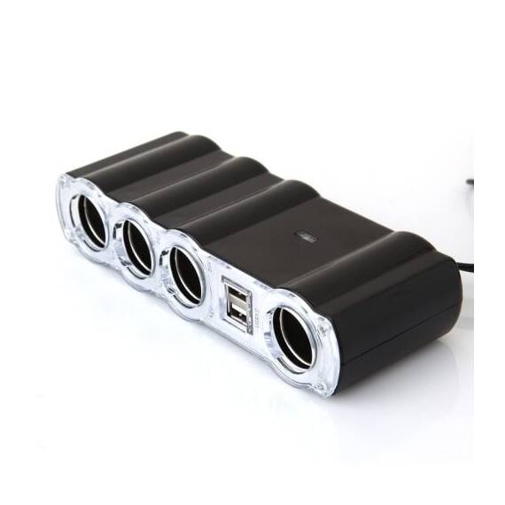 Prelungitor priza 4 cai auto si 2 USB  WF4008 - 3- Roveli
