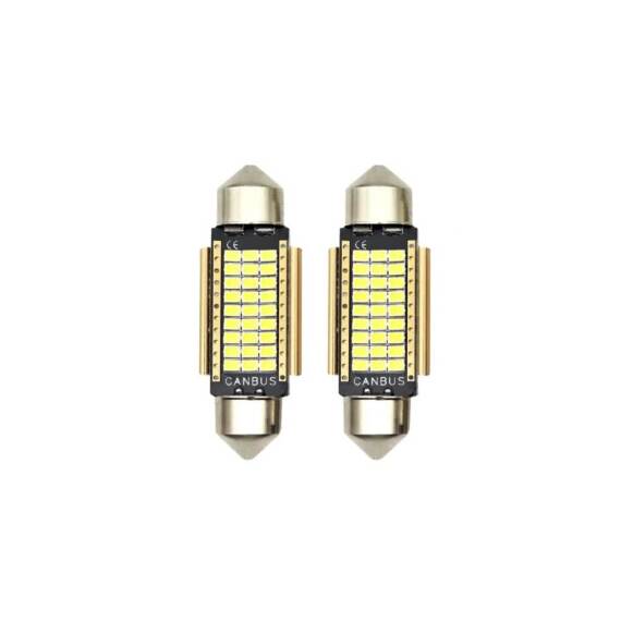 Set 2 becuri sofit 41mm 27SMD 2016 12V Canbus Alb Cod: HL - 2- Roveli