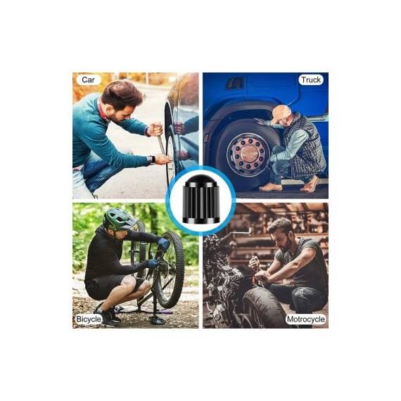 Set capace valve ventil plastic negre auto universale Cod: QMZ-04 - 2- Roveli