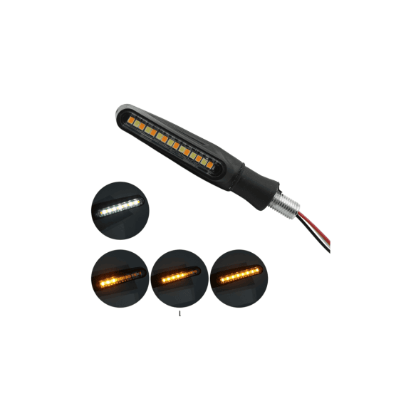 Semnalizare moto 12V cu functie de lumina de zi alba si semnalizare galbena Cod: AC-0031 - 6- Roveli