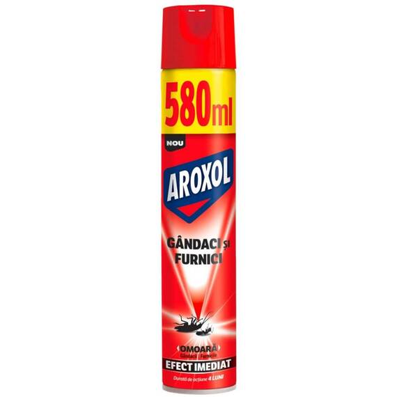 ​Spray insecticid gandaci si furnici Aroxol, efect imediat, 580 ml - - Roveli
