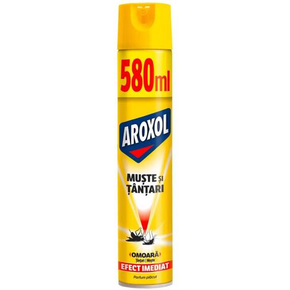 Spray insecticid impotriva mustelor si tantarilor Aroxol, efect imediat, 580 ml - - Roveli