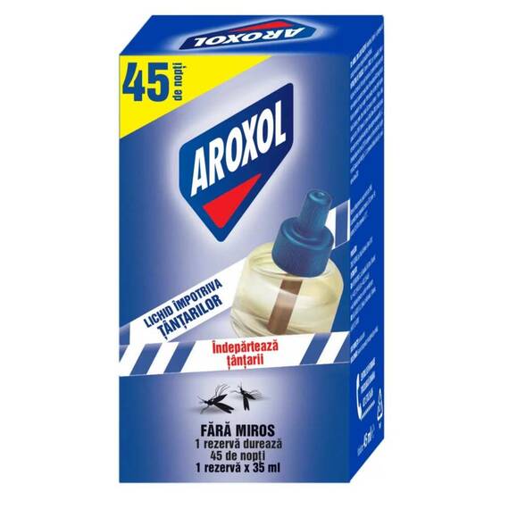 Rezerva lichida Aroxol, anti tantari, 45 nopti, 35 ml, incolor albastru - - Roveli