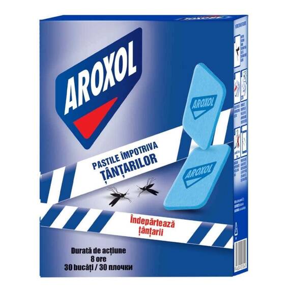 Pastile anti tantari Aroxol, 30 bucati, 8 ore actiune, albastru - - Roveli
