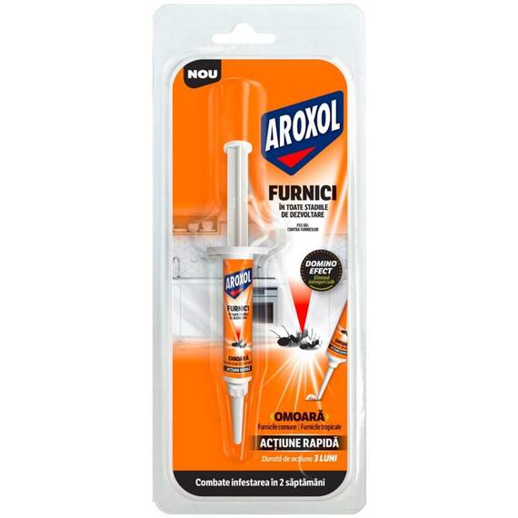 Gel impotriva furnicilor Aroxol, seringa aplicator, actiune rapida, 7 g, portocaliu - - Roveli