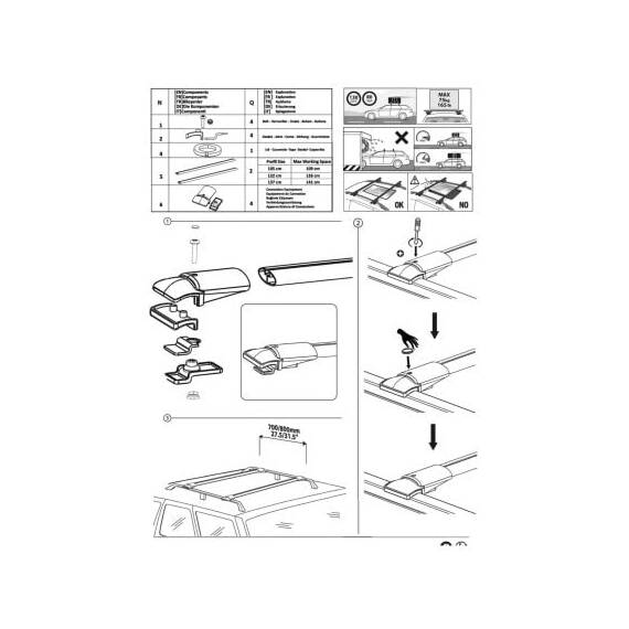 Bare portbagaj transversale auto aluminiu compatibile Kia Stonic (Oy) SUV 2018-> 80-88 cm Cod: KL9 - 2- Roveli
