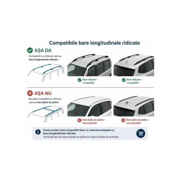 Bare portbagaj transversale auto aluminiu compatibile Audi A4 Avant (B7) 2005-2007 80-84 cm Cod: KL2 - 7- Roveli