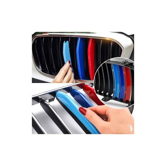 Set ornamente dungi grila fata auto compatibile BMW Seria 5 facelift F10 F11 2014-2017  Cod: CT-GS-098 TIP A - 2- Roveli