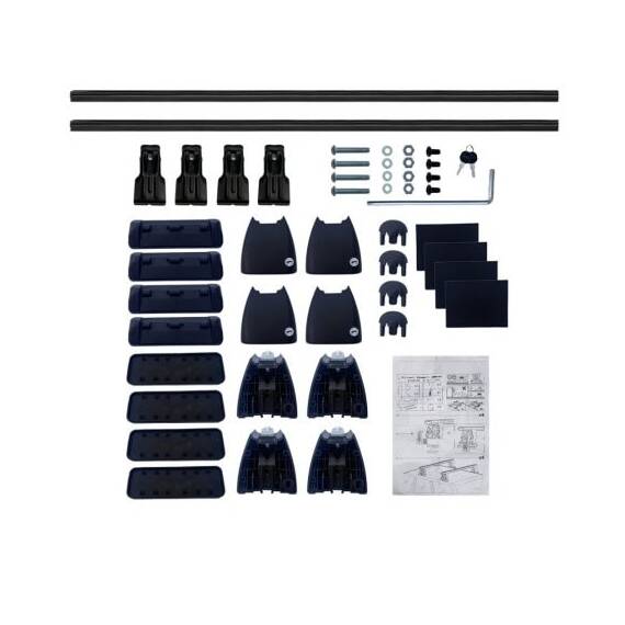 Bare transversale portbagaj auto aluminiu compatibile plafon neted Audi A4 B9 8W 2015-2019 argintii sau negre Cod: CB200101 Kit-109 - 2- Roveli
