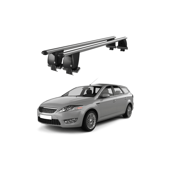 Bare transversale portbagaj auto aluminiu compatibile plafon neted Ford Mondeo III Combi 2010-2014 argintii sau negre Cod: CB200101 Kit-109 - - Roveli