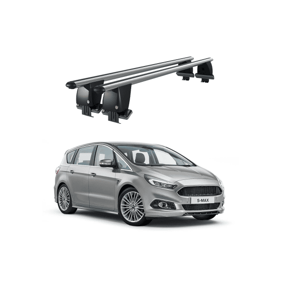 Bare transversale portbagaj auto aluminiu compatibile plafon neted Ford S-Max II 2015-> argintii sau negre Cod: CB200101 Kit-108 - - Roveli