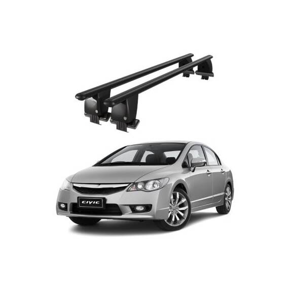 Bare transversale portbagaj auto aluminiu compatibile plafon neted Honda Civic VIII Sedan 2006-2011 argintii sau negre Cod: CB200101 Kit-108 - 7- Roveli