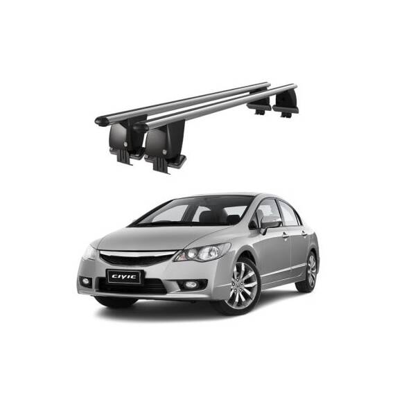 Bare transversale portbagaj auto aluminiu compatibile plafon neted Honda Civic VIII Sedan 2006-2011 argintii sau negre Cod: CB200101 Kit-108 - - Roveli