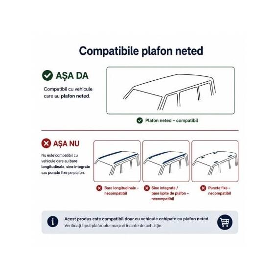 Bare transversale portbagaj auto aluminiu compatibile plafon neted Hyundai Ioniq AE 2016-> argintii sau negre Cod: CB200101 Kit-102 - 4- Roveli