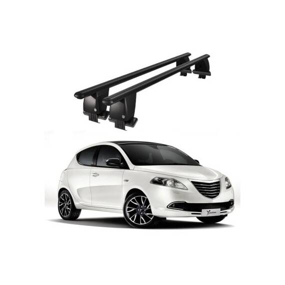 Bare transversale portbagaj auto aluminiu compatibile plafon neted Lancia Ypsilon 2010-2013 argintii sau negre Cod: CB200101 Kit-103 - 7- Roveli