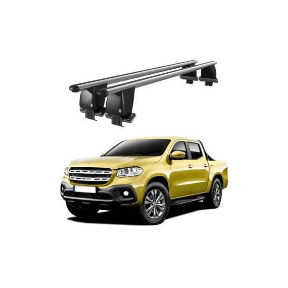 Bare transversale portbagaj auto aluminiu compatibile plafon neted Mercedes-Benz X-Class 470 2018-> argintii sau negre Cod: CB200101 Kit-102 - - Roveli