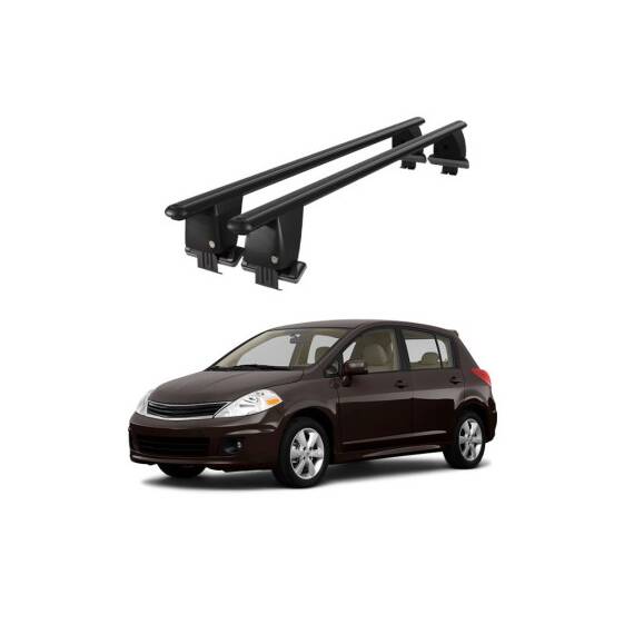 Bare transversale portbagaj auto aluminiu compatibile plafon neted Nissan Note 2004-2012 / 2013->  argintii sau negre Cod: CB200101 Kit-108 - 7- Roveli