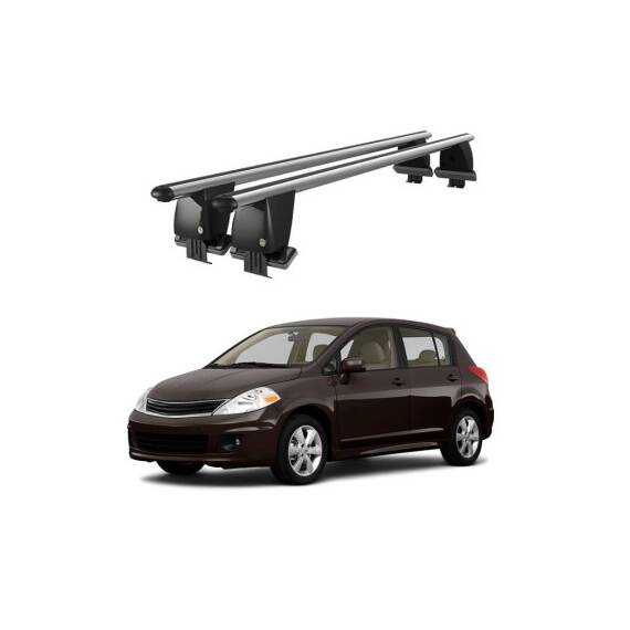 Bare transversale portbagaj auto aluminiu compatibile plafon neted Nissan Note 2004-2012 / 2013->  argintii sau negre Cod: CB200101 Kit-108 - - Roveli
