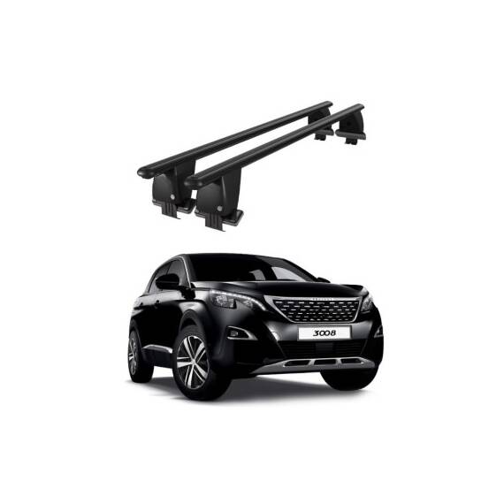 Bare transversale portbagaj auto aluminiu compatibile plafon neted Peugeot 3008 2016-2020 argintii sau negre Cod: CB200101 Kit-107 - 7- Roveli