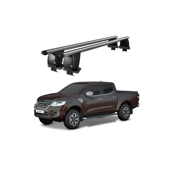 Bare transversale portbagaj auto aluminiu compatibile plafon neted Renault Alaskan 2016-> argintii sau negre Cod: CB200101 Kit-102 - - Roveli