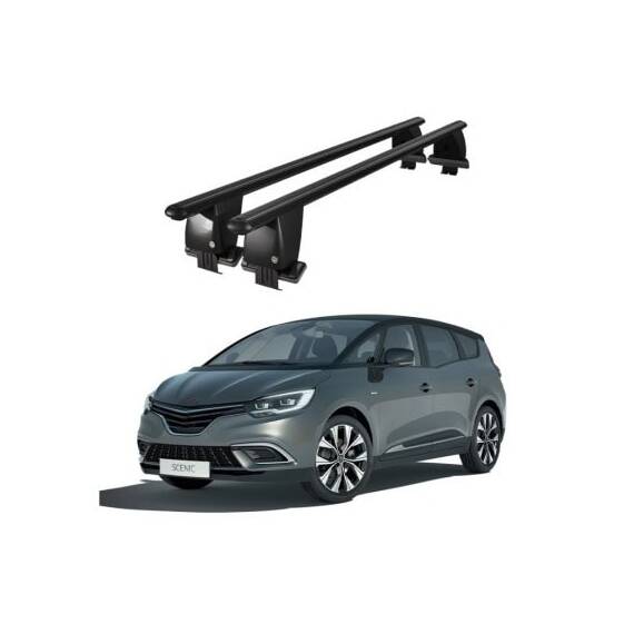 Bare transversale portbagaj auto aluminiu compatibile plafon neted Renault Scenic 2017-> argintii sau negre Cod: CB200101 Kit-105 - 7- Roveli