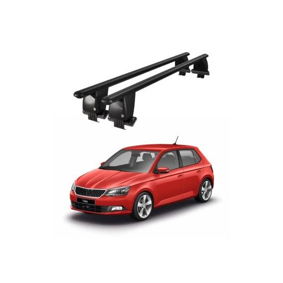 Bare transversale portbagaj auto aluminiu compatibile plafon neted Skoda Fabia III NJ 2015-> argintii sau negre Cod: CB200101 Kit-109 - 7- Roveli