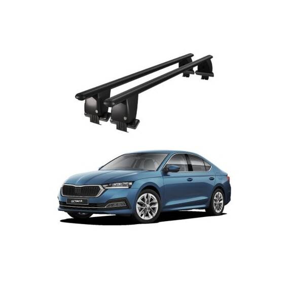 Bare transversale portbagaj auto aluminiu compatibile plafon neted Skoda Octavia IV NX 2020-> argintii sau negre Cod: CB200101 Kit-109 - 7- Roveli
