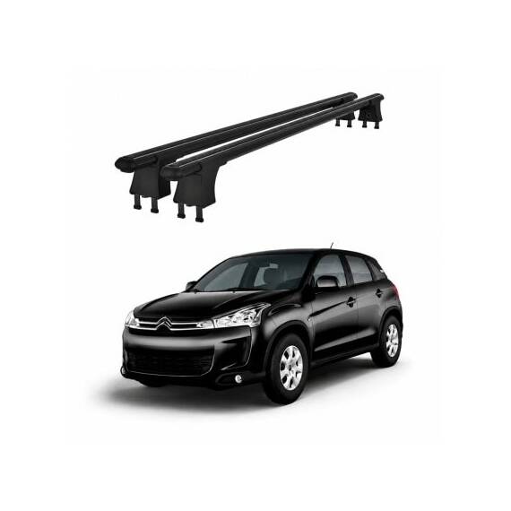 Set bare transversale aluminiu cu prindere in puncte fixe compatibile Citroen C4 Aircross 2012-> negre sau argintii Cod: 120101 Kit 202 - 7- Roveli
