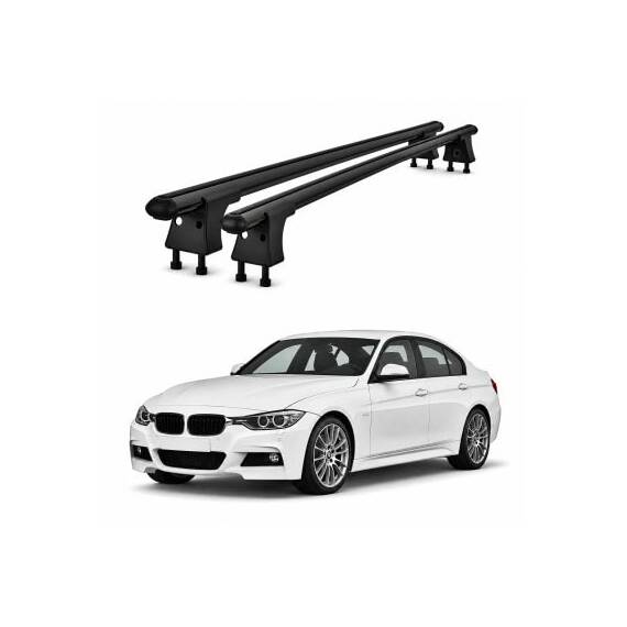 Set bare transversale aluminiu cu prindere in puncte fixe compatibile BMW Seria 3 F30 2012-2015 negre sau argintii Cod: 120101 Kit 201 - 7- Roveli