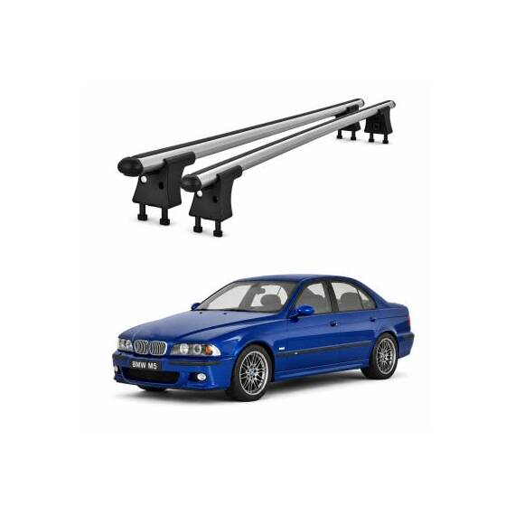 Set bare transversale aluminiu cu prindere in puncte fixe compatibile BMW Seria 5 E39 1995-2003 negre sau argintii Cod: 120101 Kit 201 - - Roveli