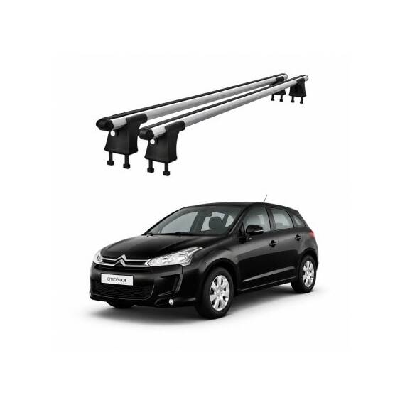Set bare transversale aluminiu cu prindere in puncte fixe compatibile Citroen C4 2004-2010 negre sau argintii Cod: 120101 Kit 201 - - Roveli