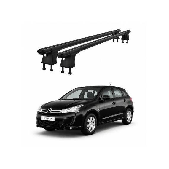 Set bare transversale aluminiu cu prindere in puncte fixe compatibile Citroen C4 2004-2010 negre sau argintii Cod: 120101 Kit 201 - 7- Roveli