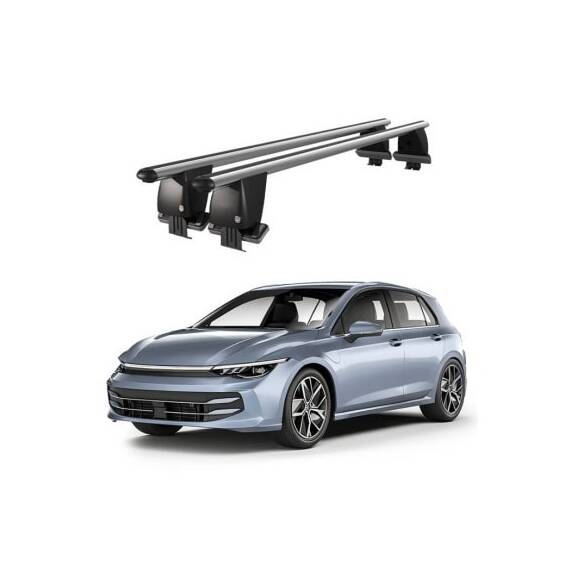 Bare transversale portbagaj auto aluminiu compatibile plafon neted Volkswagen Golf 7 5G 2019-> argintii sau negre Cod: CB200101 Kit-105 - - Roveli