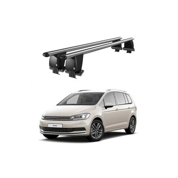 Bare transversale portbagaj auto aluminiu compatibile plafon neted Volkswagen Touran II 5T 2015-> argintii sau negre Cod: CB200101 Kit-108 - - Roveli