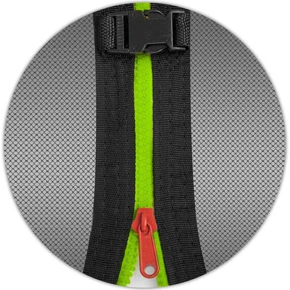 Plasa Protectie Interioara Trambulina Neo-Sport, 374 cm 12ft, 8 Stalpi, Polietilena Rezistenta, Inaltime 180 cm, Intrare Fermoar cu Cleme, Montaj Rapid, Accesoriu Trambulina Gradina, Negru - 3- Roveli