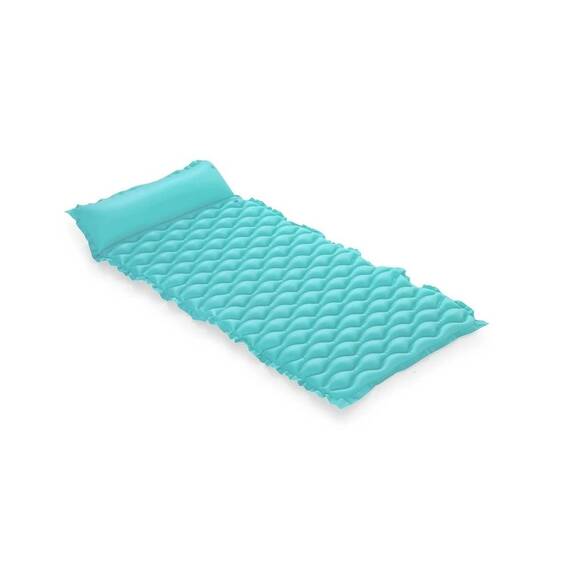 Saltea Gonflabila Plaja Bestway, 213x86 cm, PVC, Tetiera Gonflabila, Rulabila, Capacitate Maxima 90 kg, Petec Reparatie Inclus, Varsta 14+, Turcoaz - 7- Roveli