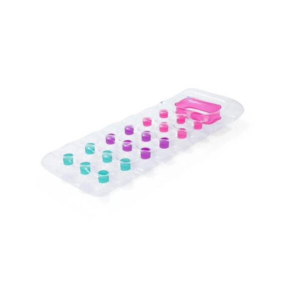 Saltea Gonflabila Plaja Bestway Multicolor, 188x71 cm, PVC, Fereastra Transparenta, Capacitate Maxima 90 kg, Petec Reparatie Inclus, Varsta 14+ - 6- Roveli
