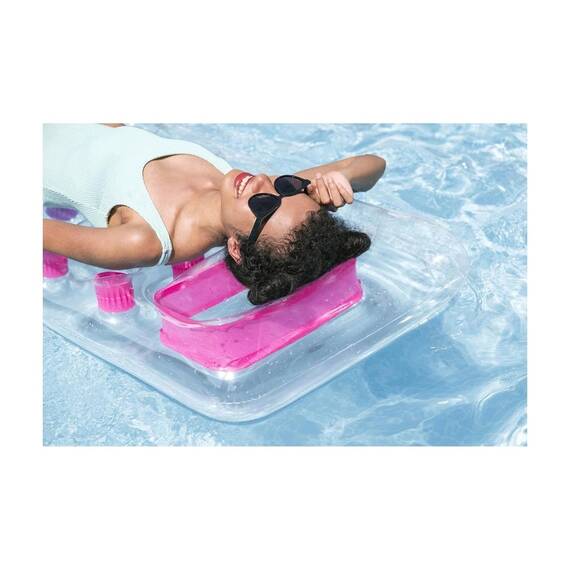 Saltea Gonflabila Plaja Bestway Multicolor, 188x71 cm, PVC, Fereastra Transparenta, Capacitate Maxima 90 kg, Petec Reparatie Inclus, Varsta 14+ - 7- Roveli
