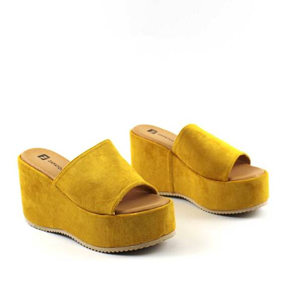 Saboti de dama , cu platforma BL00095-YELLOW - 2- Roveli