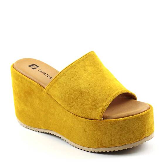 Saboti de dama , cu platforma BL00095-YELLOW - - Roveli